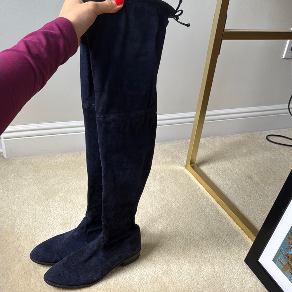 Stuart Weitzman Navy Over the Knee Boots